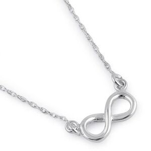 New Sterling Silver Infinity Necklace For Women Forever Love Symbol Jewelry Gift